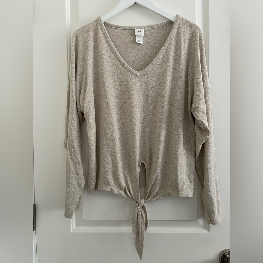 Oatmeal Long Sleeve Knit Top